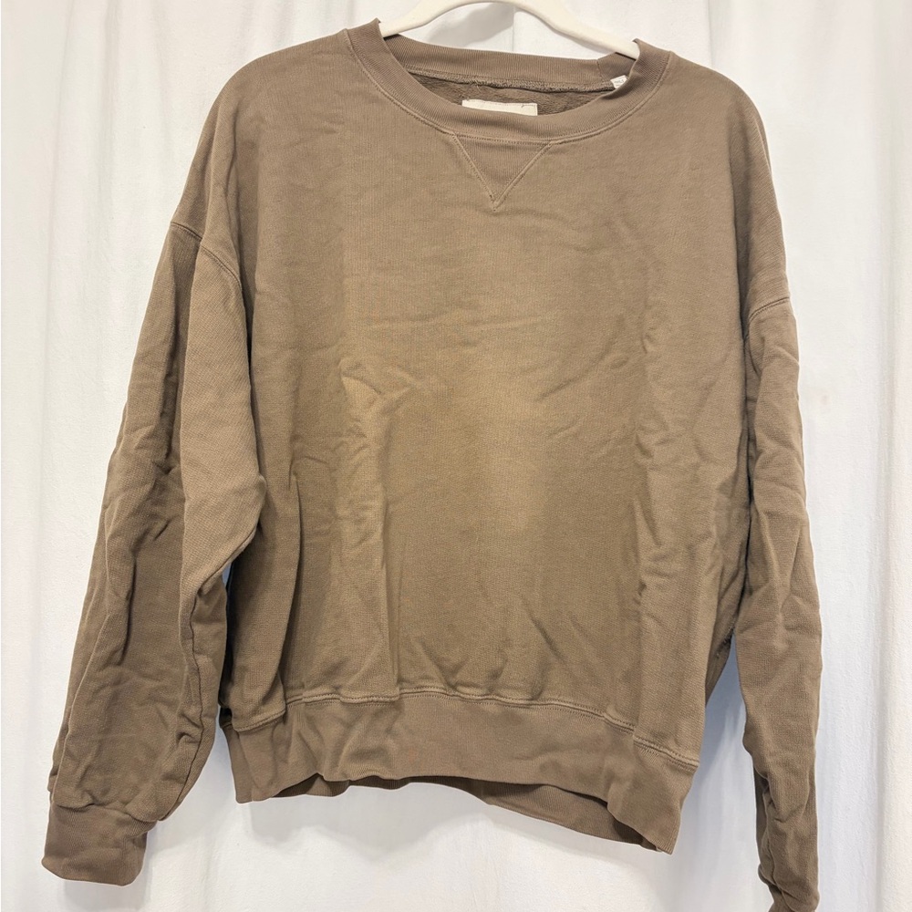 Buck Mason Women’s Crewneck Sweatshirt in Taupe